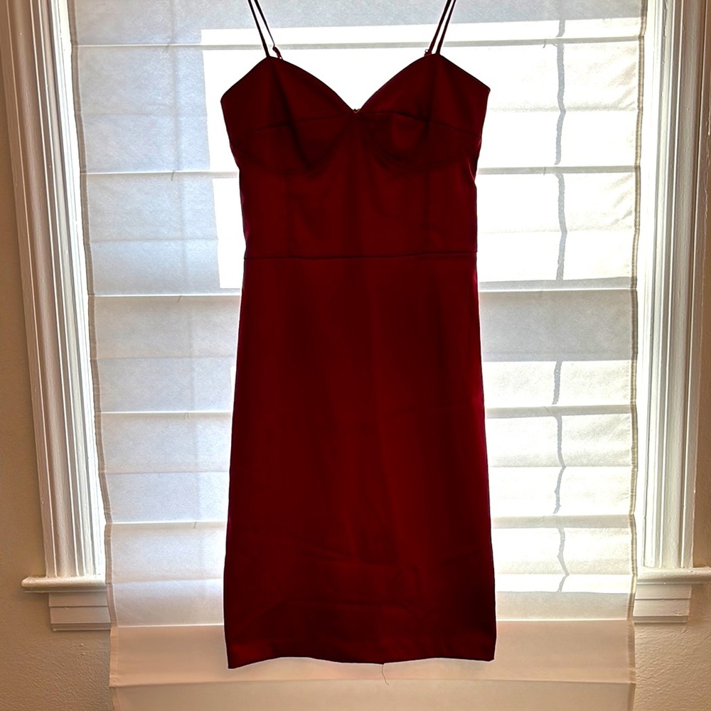 Elegant Red Spaghetti Strap Dress